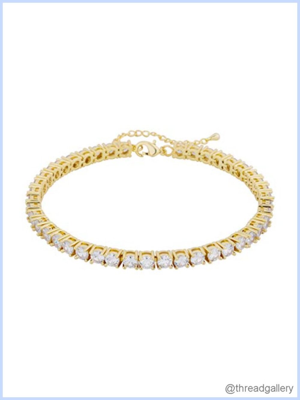 14K Gold Plated Cubic Zirconia Tennis Anklet for Women